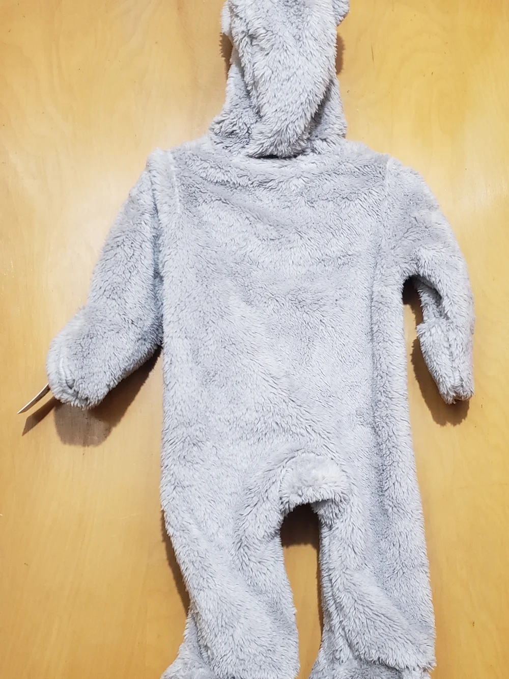 Carter's Cozy Light Gray Plush Footed One-Piece